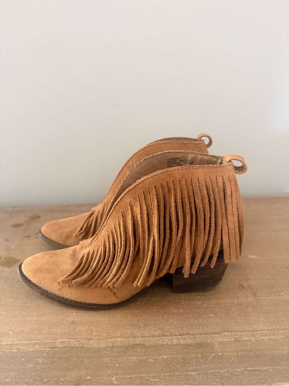Coconuts by Matisse Tan Suede Fringe Ankle Booties